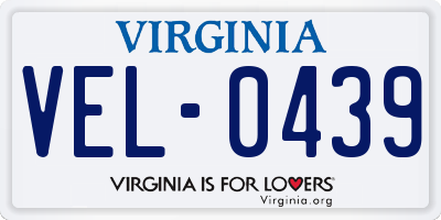 VA license plate VEL0439