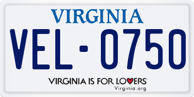 VA license plate VEL0750
