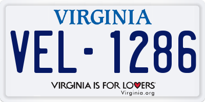 VA license plate VEL1286