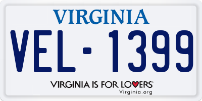 VA license plate VEL1399