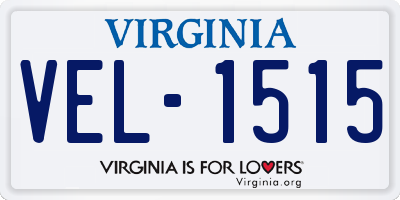 VA license plate VEL1515