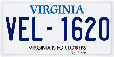 VA license plate VEL1620