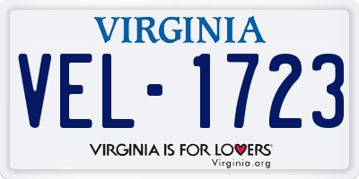 VA license plate VEL1723