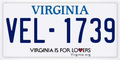 VA license plate VEL1739