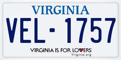 VA license plate VEL1757