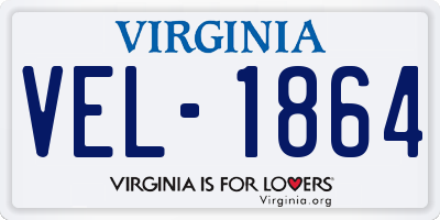 VA license plate VEL1864