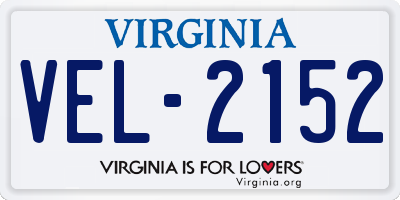 VA license plate VEL2152