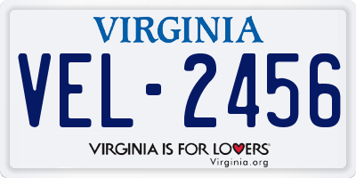 VA license plate VEL2456