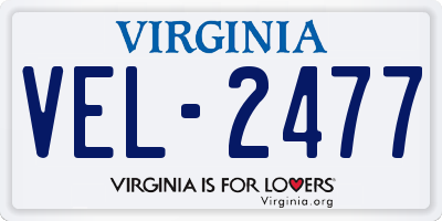 VA license plate VEL2477