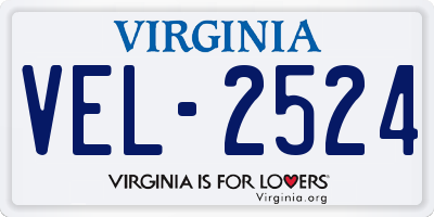 VA license plate VEL2524