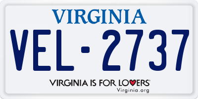 VA license plate VEL2737