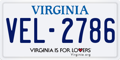 VA license plate VEL2786