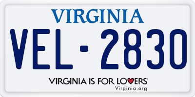 VA license plate VEL2830