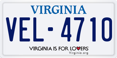 VA license plate VEL4710