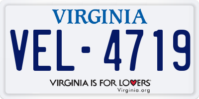VA license plate VEL4719
