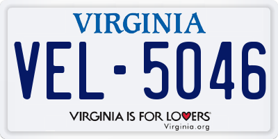 VA license plate VEL5046