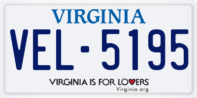 VA license plate VEL5195