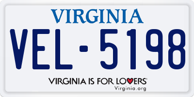 VA license plate VEL5198