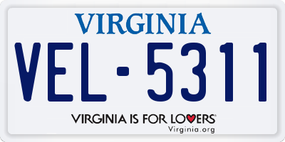 VA license plate VEL5311