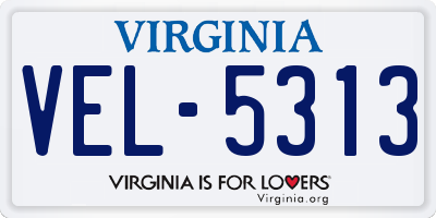 VA license plate VEL5313