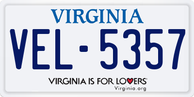 VA license plate VEL5357