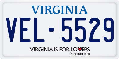VA license plate VEL5529