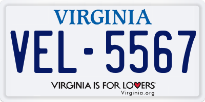 VA license plate VEL5567