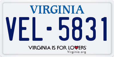 VA license plate VEL5831
