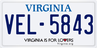 VA license plate VEL5843