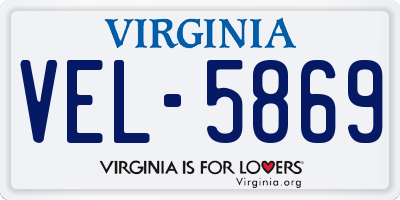 VA license plate VEL5869