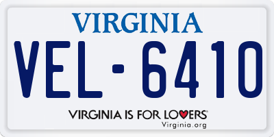 VA license plate VEL6410
