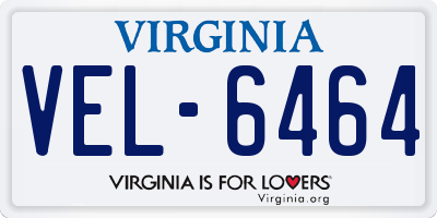 VA license plate VEL6464