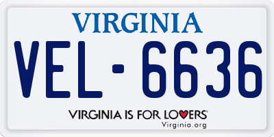VA license plate VEL6636