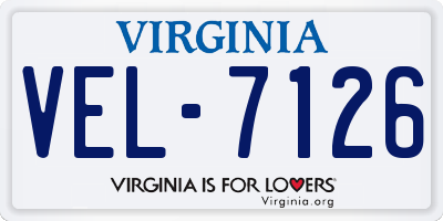 VA license plate VEL7126