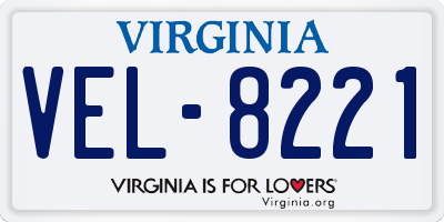 VA license plate VEL8221