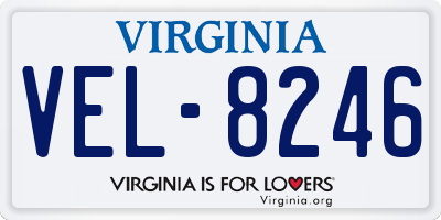 VA license plate VEL8246
