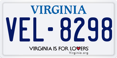 VA license plate VEL8298