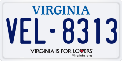 VA license plate VEL8313