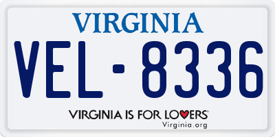 VA license plate VEL8336