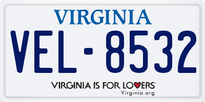 VA license plate VEL8532