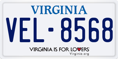 VA license plate VEL8568