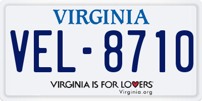 VA license plate VEL8710