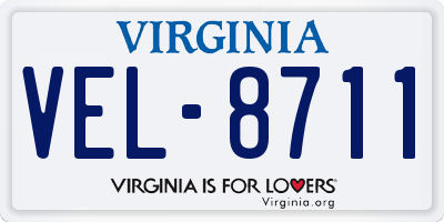 VA license plate VEL8711
