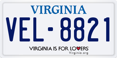 VA license plate VEL8821