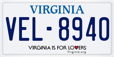 VA license plate VEL8940