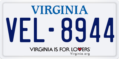 VA license plate VEL8944