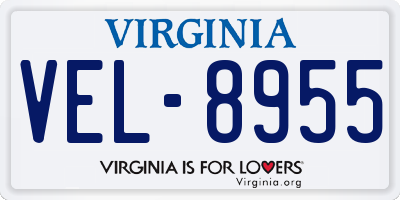 VA license plate VEL8955