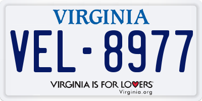 VA license plate VEL8977