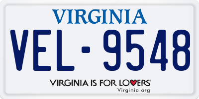 VA license plate VEL9548