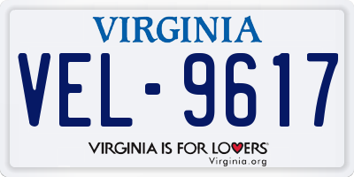 VA license plate VEL9617
